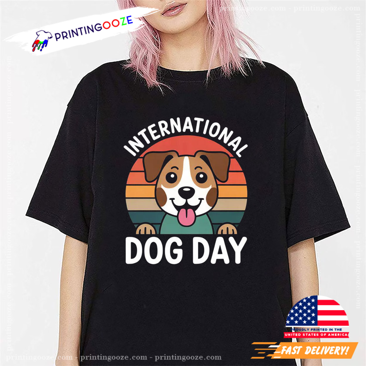 International Dog Day Cute Dog Wall Shirt International Dog Day Cute Dog Wall Shirt