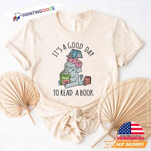 It's A Good Day To Read A Book Cute Elephant T shirt 3