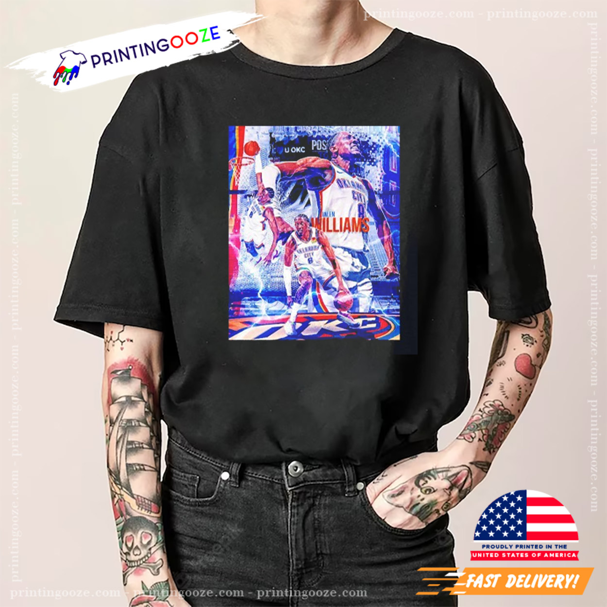 Jalen Williams OKC Thunder Graphic Shirt Jalen Williams OKC Thunder Graphic Shirt