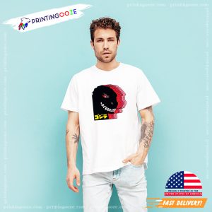 Japan Monster Godzilla Face Illusion T shirt 1