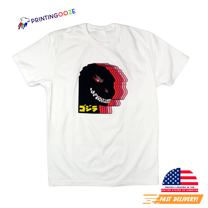 Japan Monster Godzilla Face Illusion T-shirt Japan Monster Godzilla Face Illusion T-shirt