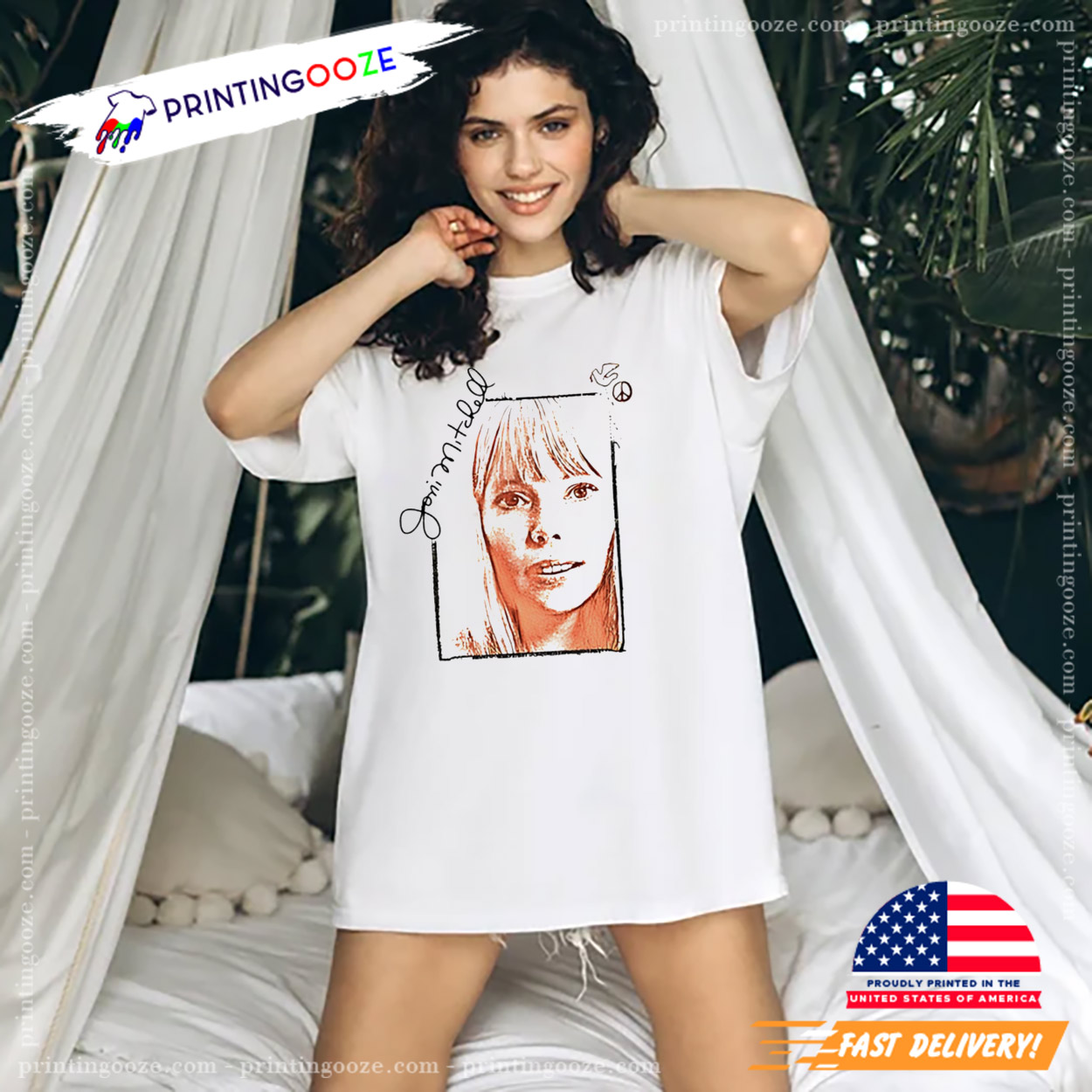 Joni Mitchell Portrait Signature Tee Joni Mitchell Portrait Signature Tee