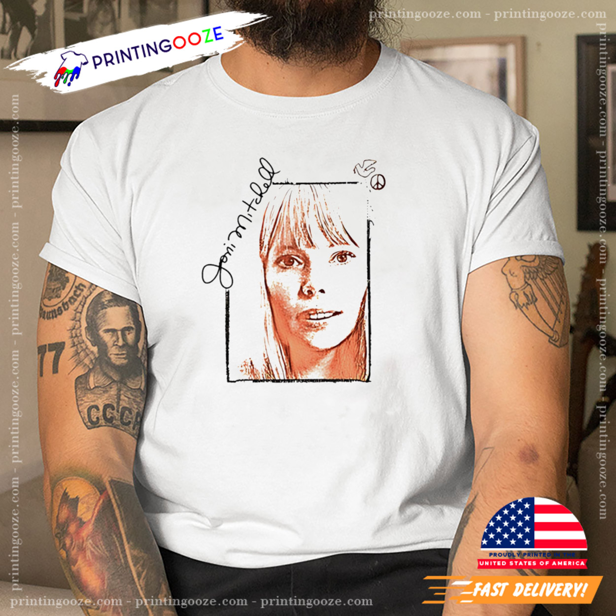 Joni Mitchell Portrait Signature Tee Joni Mitchell Portrait Signature Tee