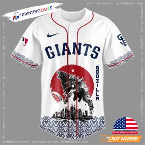 King of the Monsters Godzilla SF Giants Baseball Jersey 1