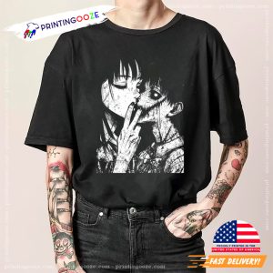 Kissing The Ghost Scary Japanese urban legend Anime Shirt 1