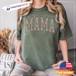 Leopard Mama Mothers Day Gift Comfort Colors Shirt 1