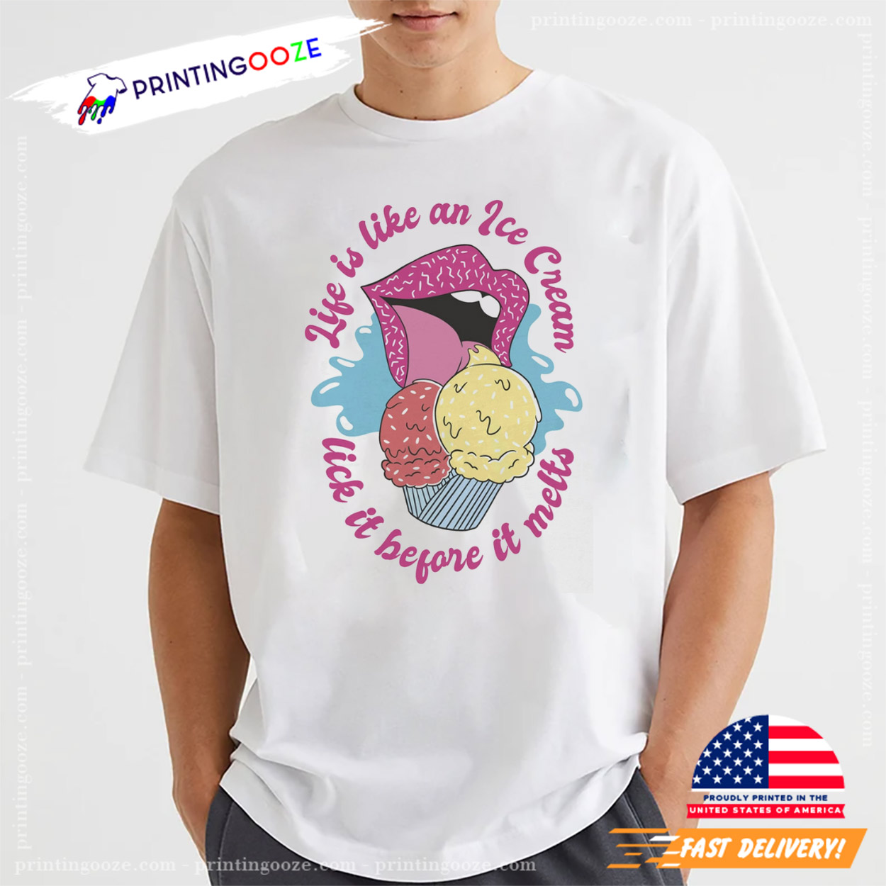 Life Is Like Ice Cream Lick It Before It Melts Funny Tee Life Is Like Ice Cream Lick It Before It Melts Funny Tee