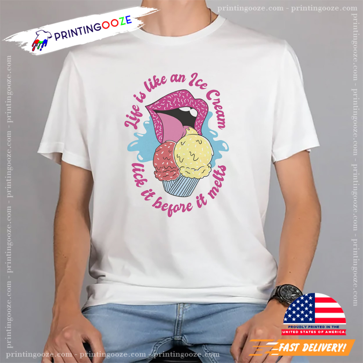 Life Is Like Ice Cream Lick It Before It Melts Funny Tee Life Is Like Ice Cream Lick It Before It Melts Funny Tee