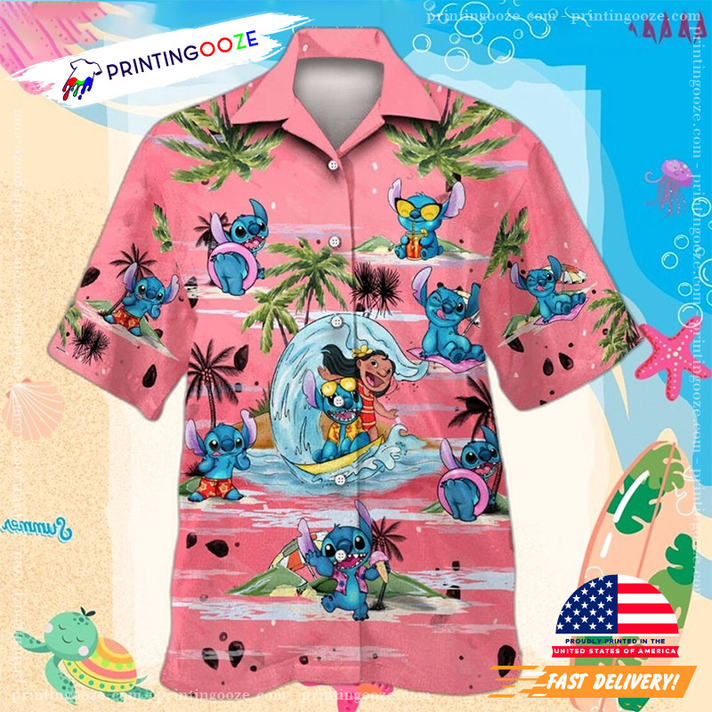 Lilo And Stitch Palm Tree Hawaiian Shirt Lilo And Stitch Palm Tree Hawaiian Shirt