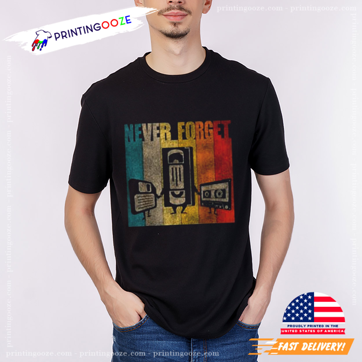 Lustig Nie Vergessen Floppy Disk VHS And Cassettes T-Shirt Lustig Nie Vergessen Floppy Disk VHS And Cassettes T-Shirt