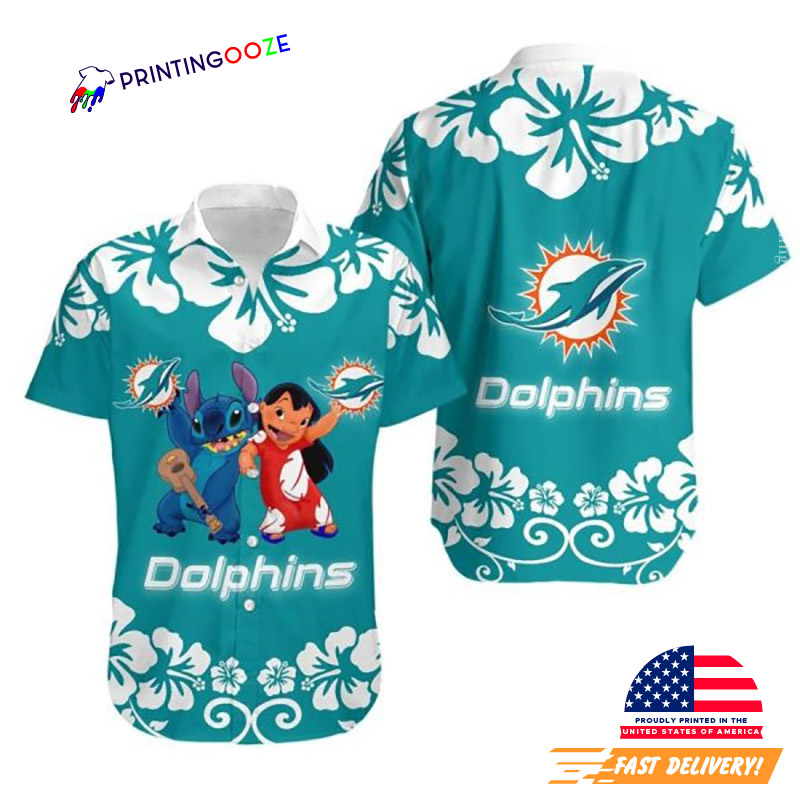 Miami Dolphins Lilo And Stitch Summer Hawaiian Shirt Miami Dolphins Lilo And Stitch Summer Hawaiian Shirt