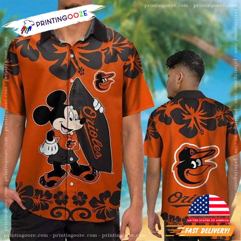 Mickey Surfing Baltimore Orioles MLB Hawaiian Shirt Mickey Surfing Baltimore Orioles MLB Hawaiian Shirt