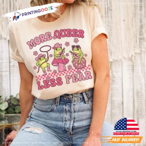 More Queer Less Fear Frog Gay Shirt 2