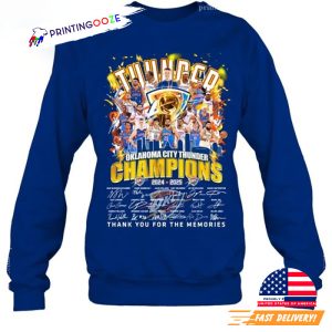 OKC Thunder 2025 NBA Champions Signatures Shirt 1