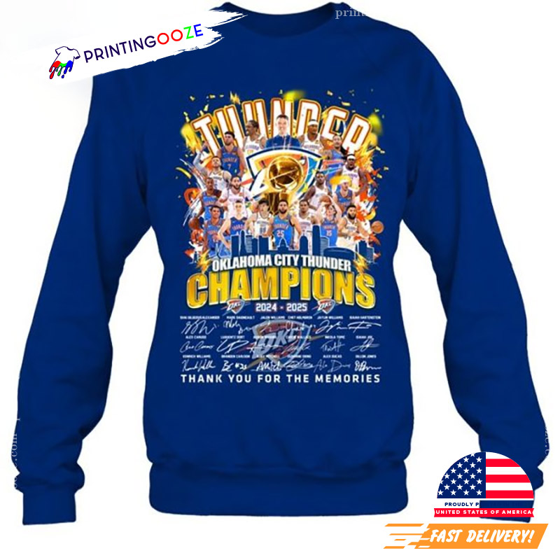 OKC Thunder 2025 NBA Champions Signatures Shirt OKC Thunder 2025 NBA Champions Signatures Shirt