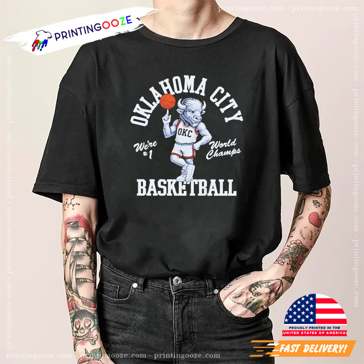 Oklahoma City Bull Mascot Basketball Shirt Oklahoma City Bull Mascot Basketball Shirt