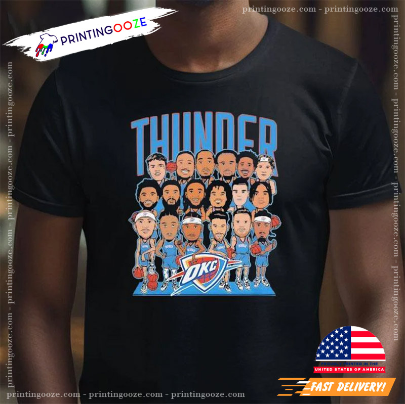 Oklahoma City Thunder Cartoon Players NBA Tee Oklahoma City Thunder Cartoon Players NBA Tee