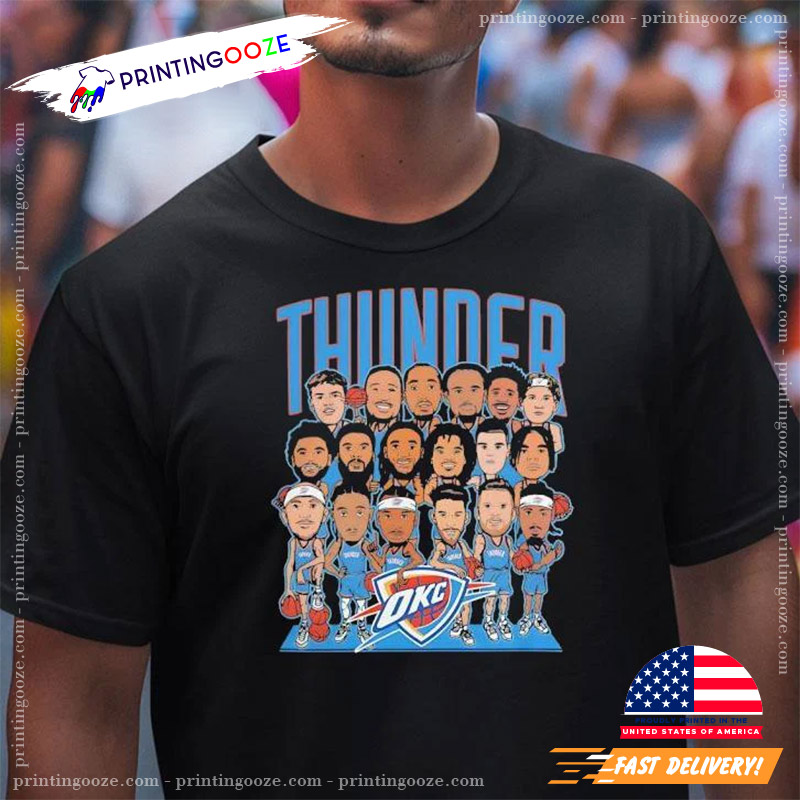 Oklahoma City Thunder Cartoon Players NBA Tee Oklahoma City Thunder Cartoon Players NBA Tee
