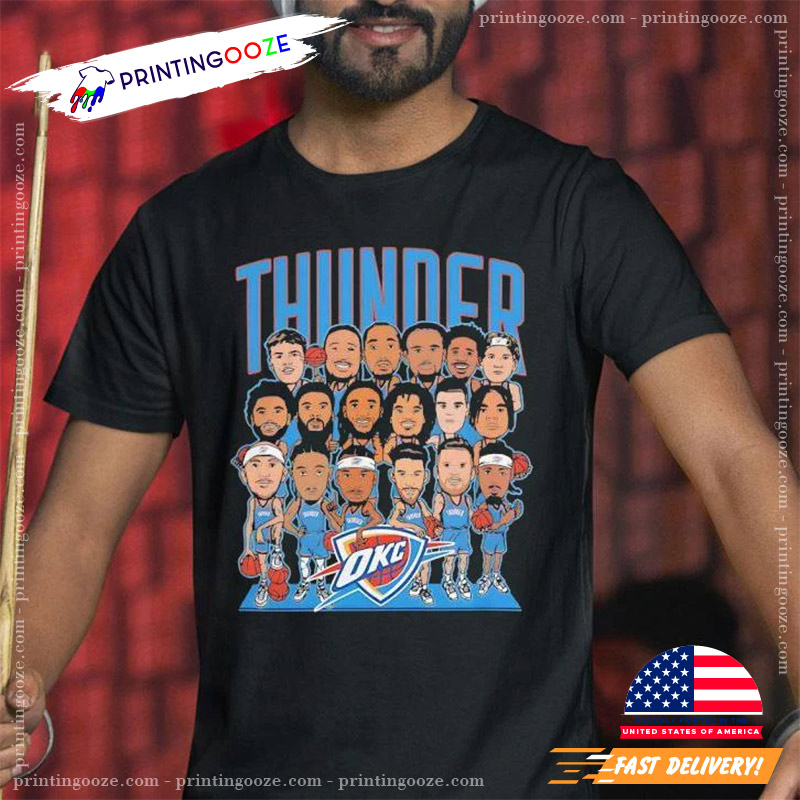 Oklahoma City Thunder Cartoon Players NBA Tee Oklahoma City Thunder Cartoon Players NBA Tee
