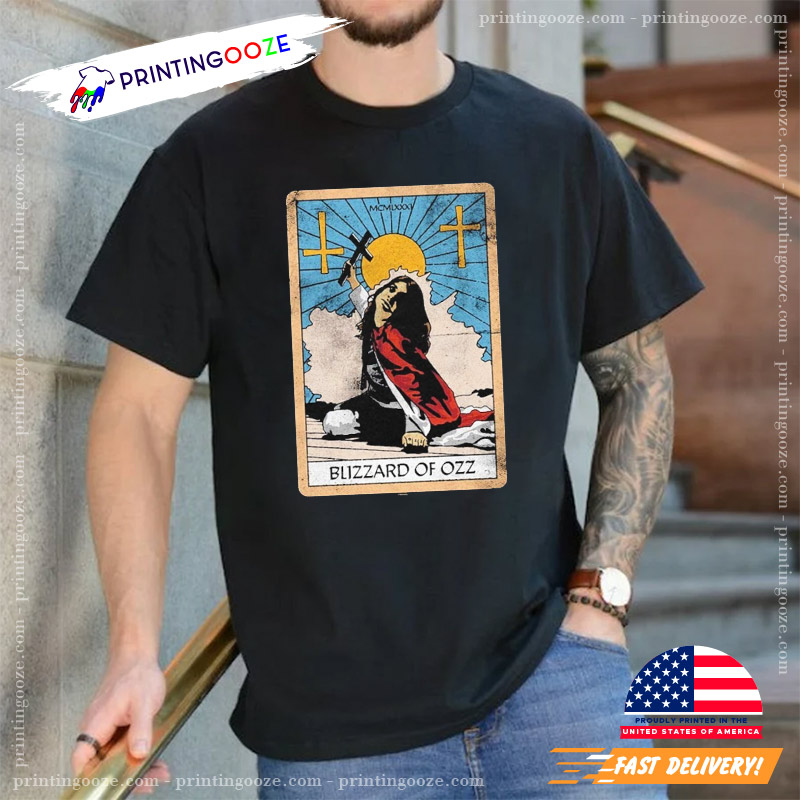 Ozzy Osbourne Blizzard Of Ozz Tarot Card Retro T-shirt Ozzy Osbourne Blizzard Of Ozz Tarot Card Retro T-shirt