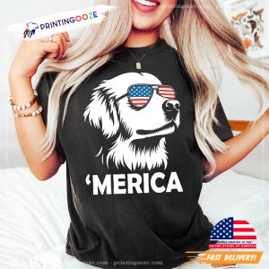 Patriotic Dog Merica Flag Shirt 3