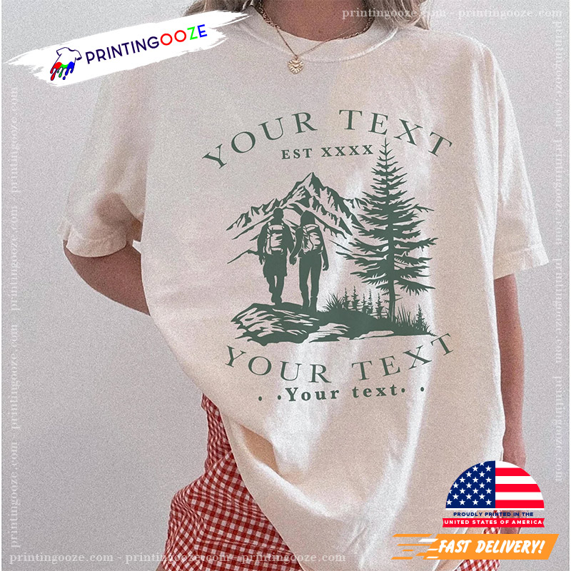 Personalized Mountain Adventure Hiking Comfort Colors Tee Personalized Mountain Adventure Hiking Comfort Colors Tee
