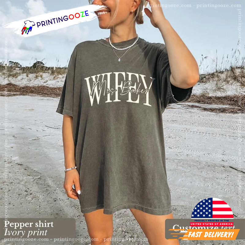 Personalized Wifey Bridal Party Gift Comfort Colors Shirt Personalized Wifey Bridal Party Gift Comfort Colors Shirt