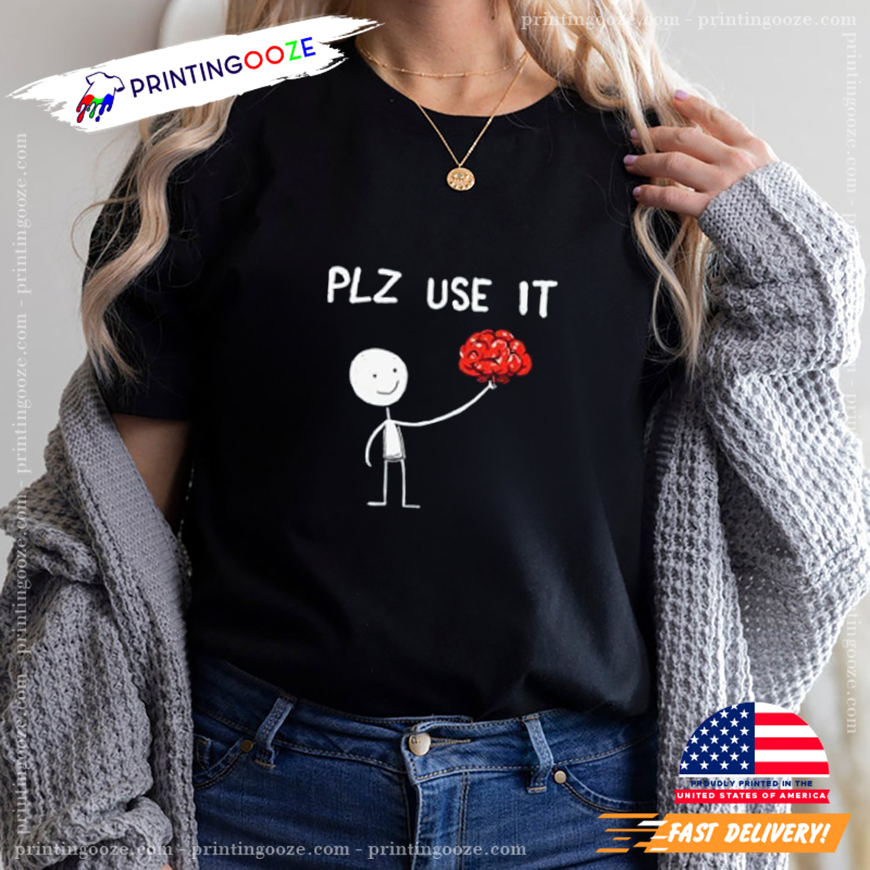 Plz Use It Funny Brain Unisex T-shirt Plz Use It Funny Brain Unisex T-shirt