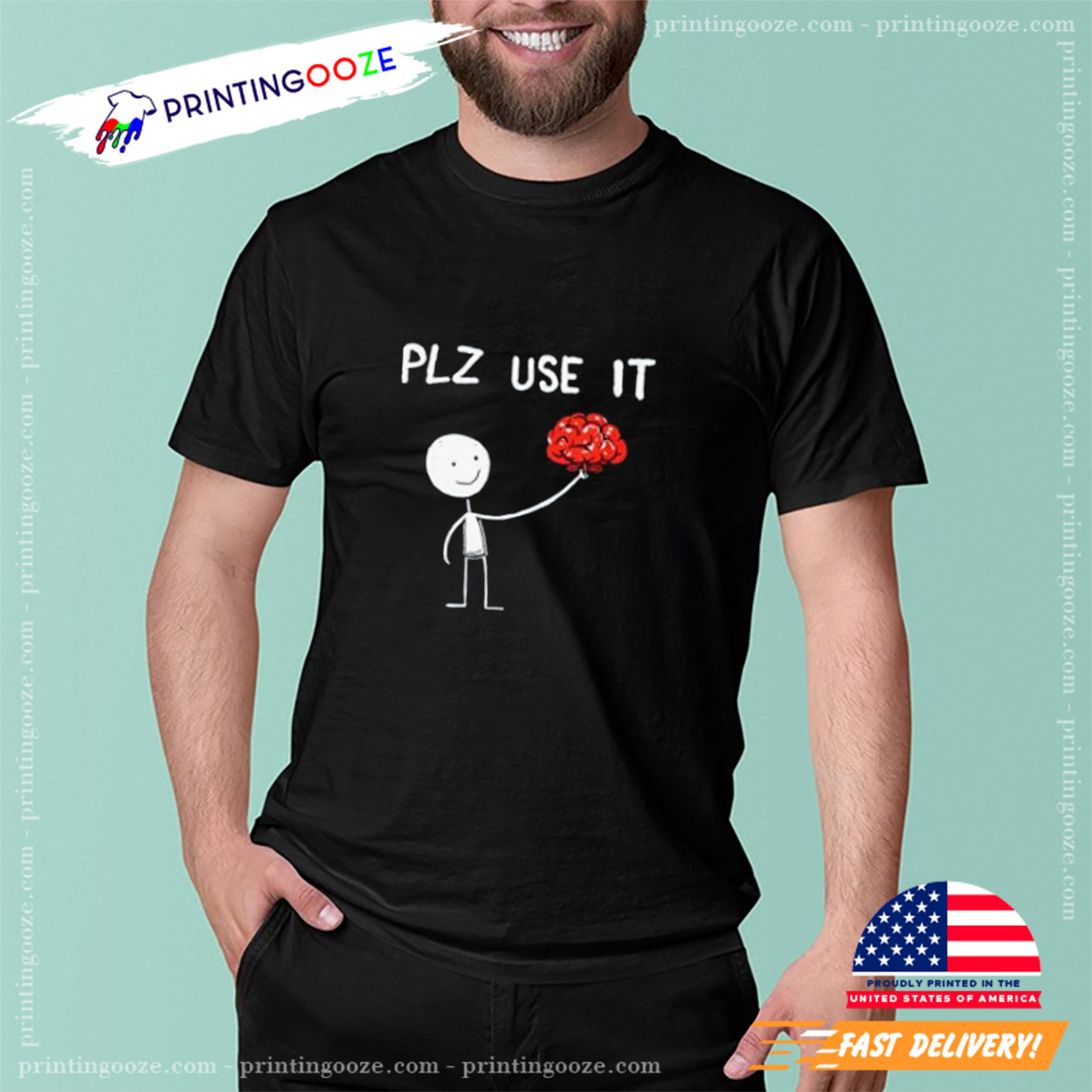 Plz Use It Funny Brain Unisex T-shirt Plz Use It Funny Brain Unisex T-shirt