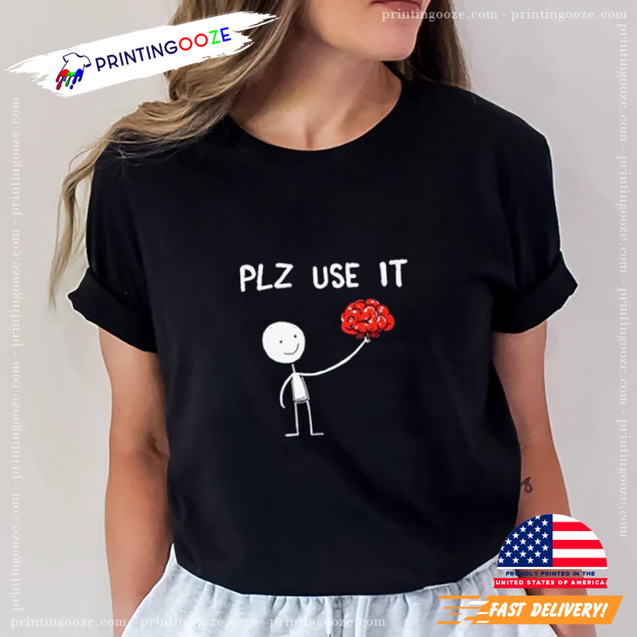 Plz Use It Funny Brain Unisex T-shirt Plz Use It Funny Brain Unisex T-shirt