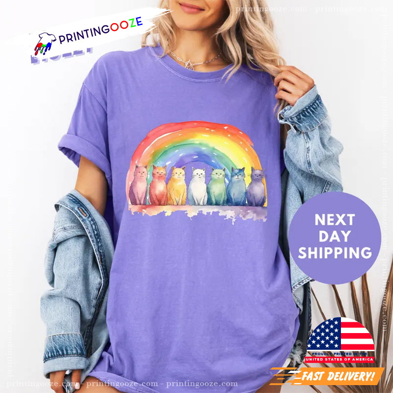 Pride Rainbow Cat LGBTQ Comfort Colors Shirt Pride Rainbow Cat LGBTQ Comfort Colors Shirt