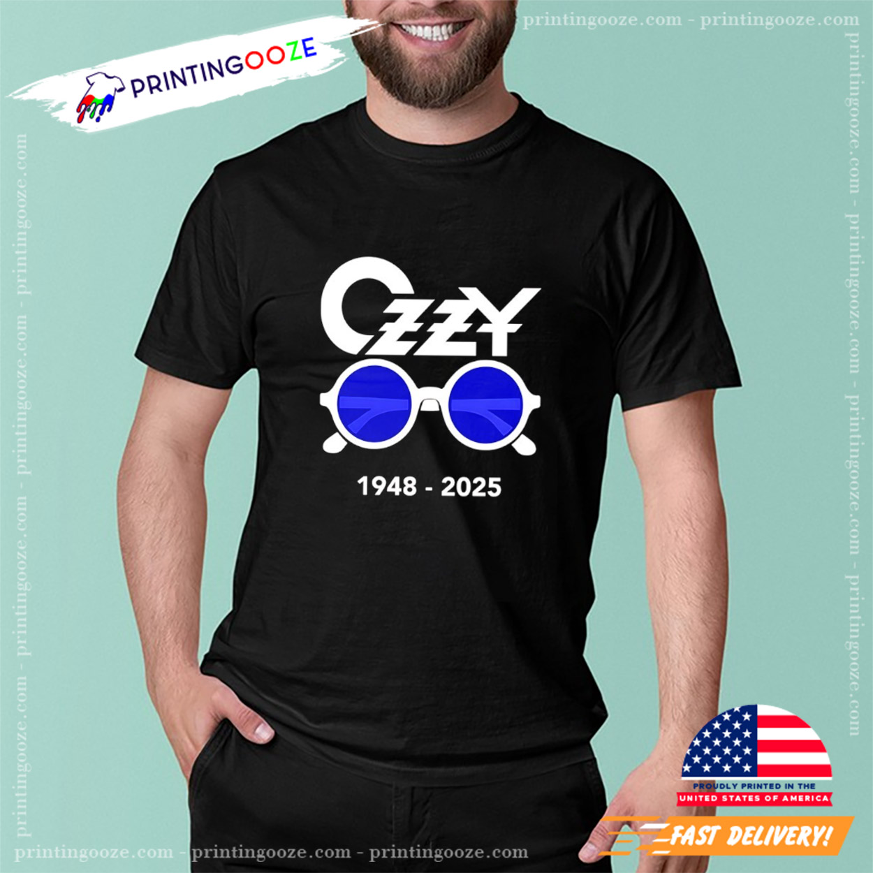 RIP Ozzy Osbourne 1948-2025 Glasses T-shirt RIP Ozzy Osbourne 1948-2025 Glasses T-shirt