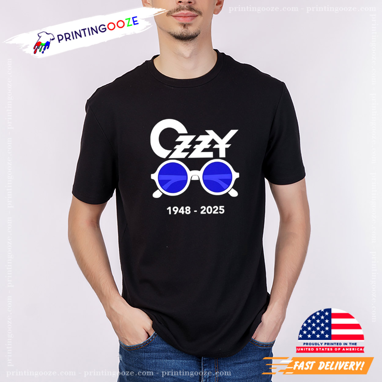 RIP Ozzy Osbourne 1948-2025 Glasses T-shirt RIP Ozzy Osbourne 1948-2025 Glasses T-shirt