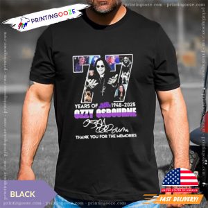 RIP Ozzy Osbourne & Years Of Black Sabbath 1948 2025 T Shirt 1