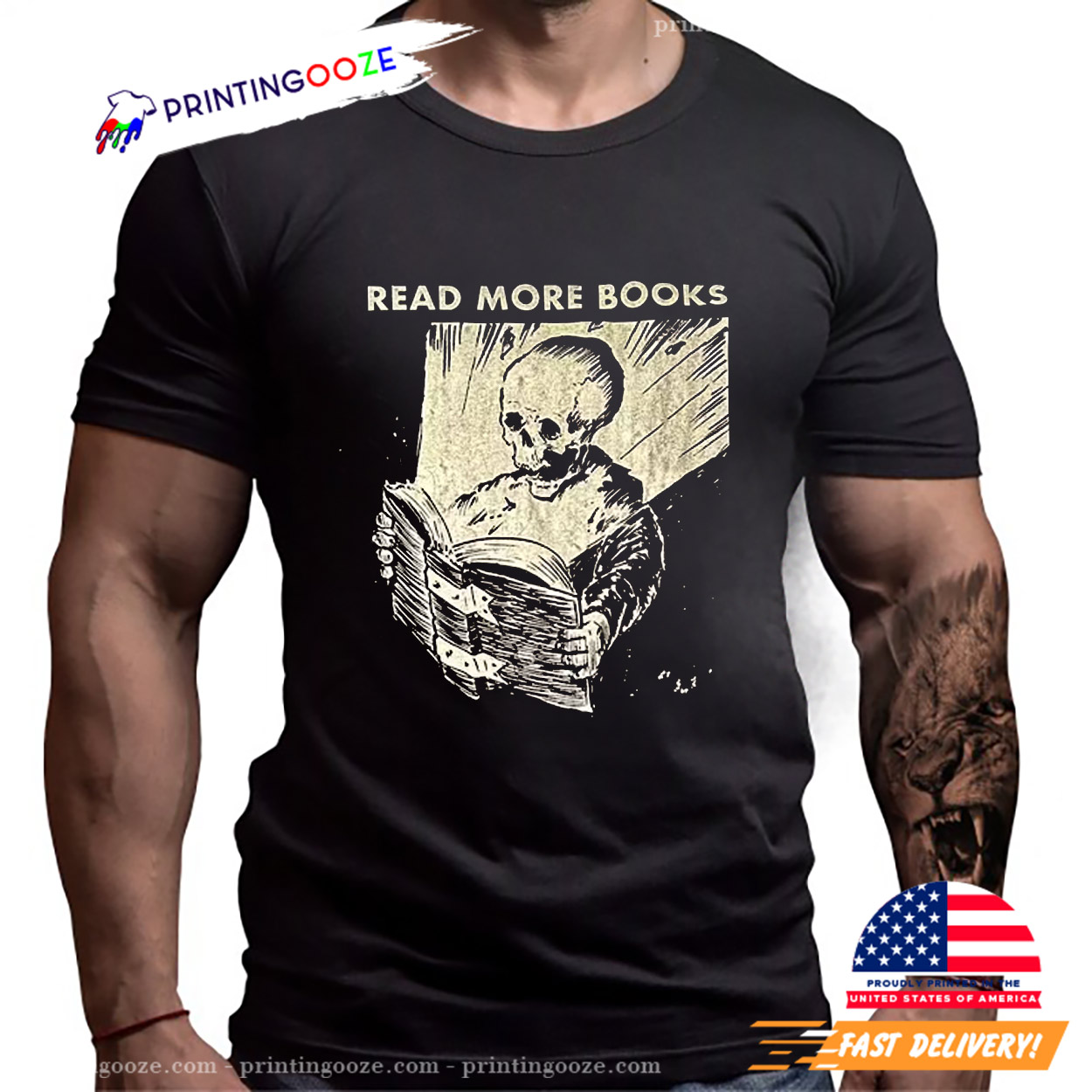 Read More Book Skeleton Reading Book T-shirt Read More Book Skeleton Reading Book T-shirt