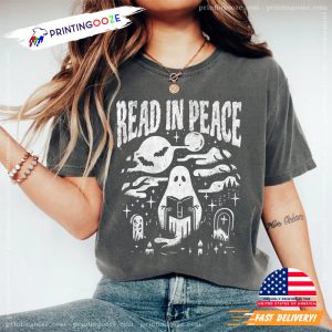 Read in Peace Spooky Bookish Comfort Colors Shirt 1