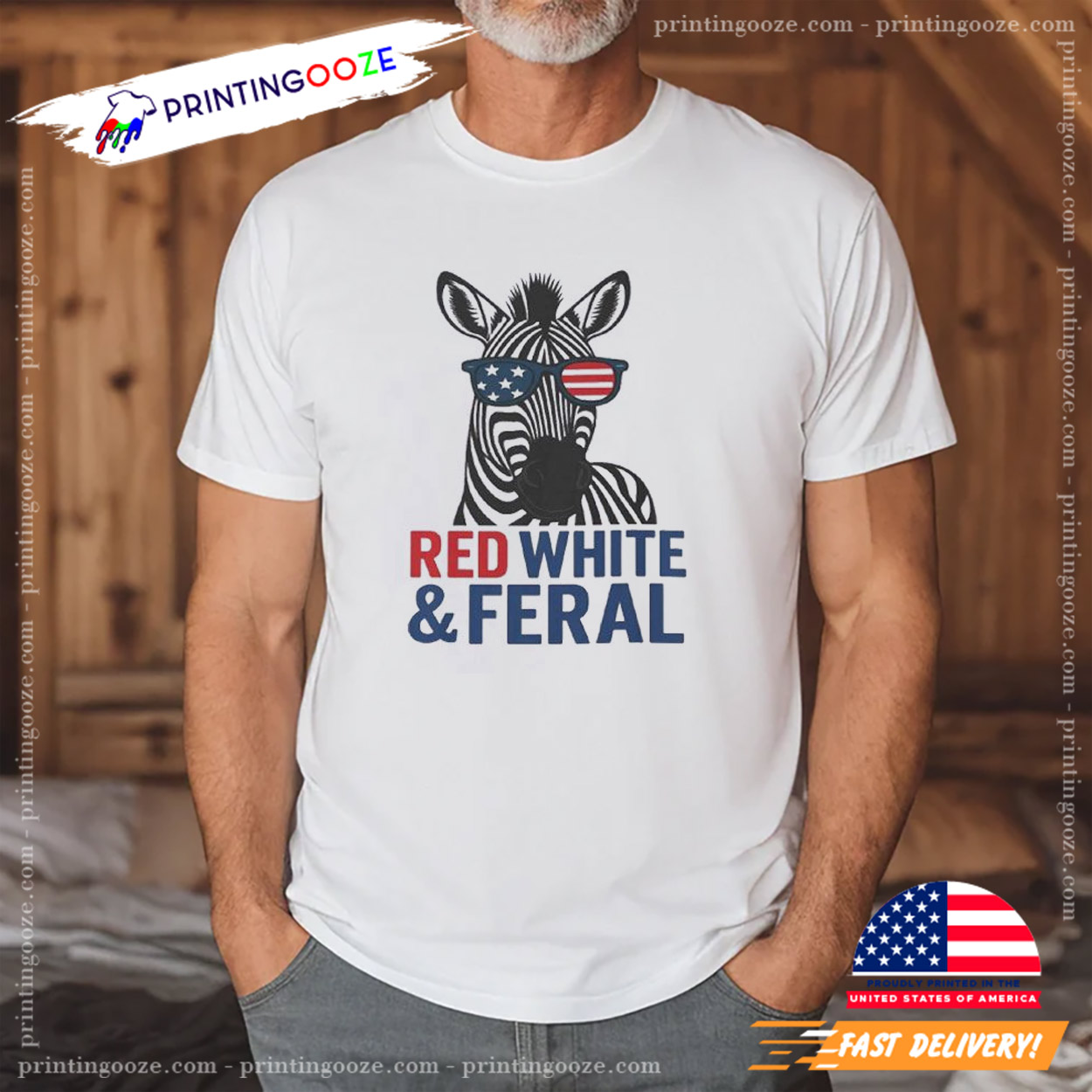 Red White And Feral Cool Zebra July 4th Shirt Red White And Feral Cool Zebra July 4th Shirt