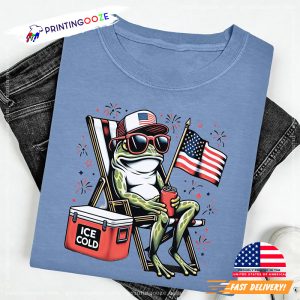 Relaxing American Frog Happy beer day Comfort Colors Tee 1
