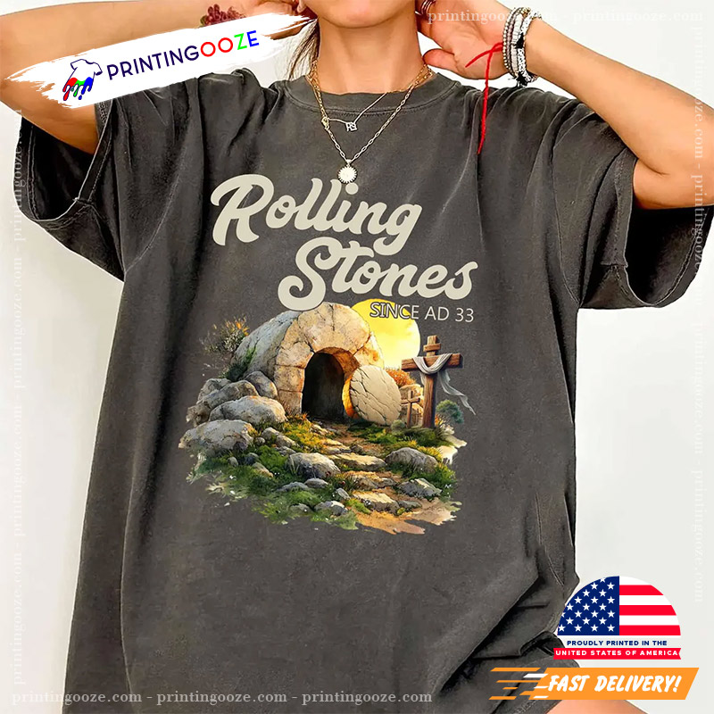 Rolling Stones He Is Risen Funny Christian Comfort Colors Tee Rolling Stones He Is Risen Funny Christian Comfort Colors Tee