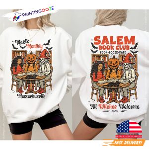 Salem Book Club Book Lover Halloween 2 Sided Shirt