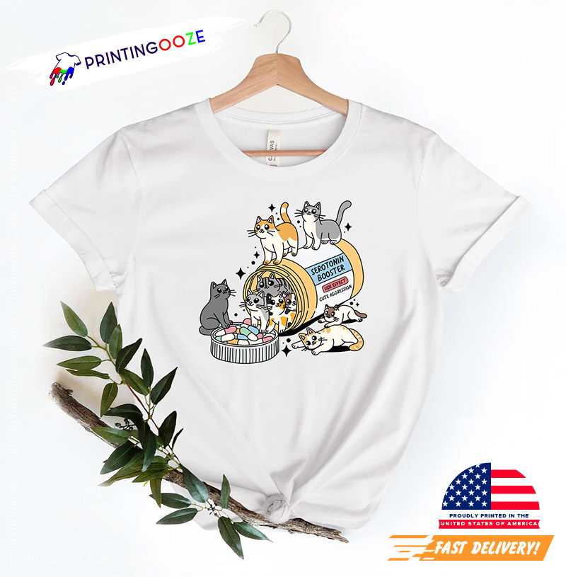 Serotonin Booster Cats Pills Cute Cats Daily Comfort Colors T-shirt Serotonin Booster Cats Pills Cute Cats Daily Comfort Colors T-shirt