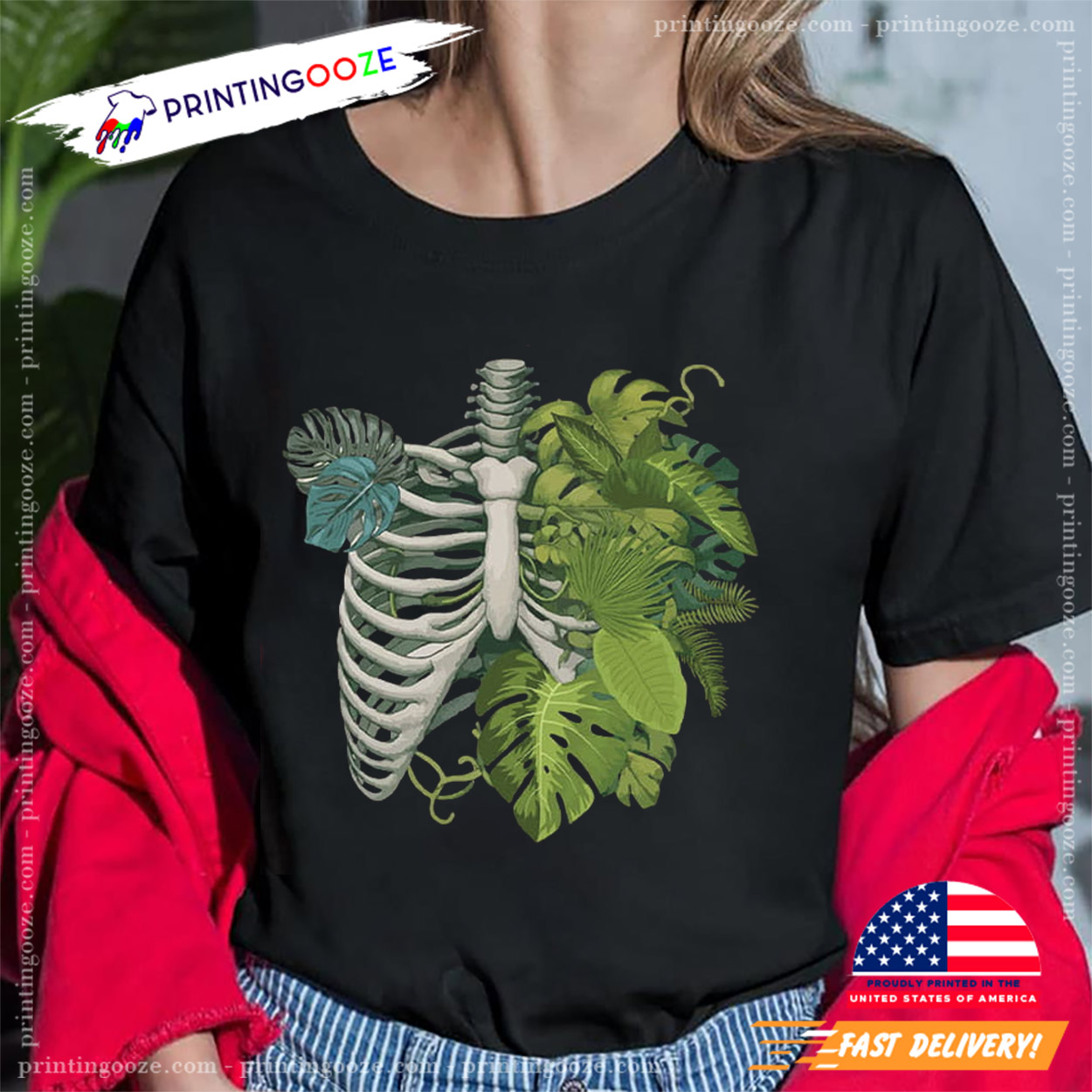 Skeleton Plant Body Monstera Shirt Skeleton Plant Body Monstera Shirt