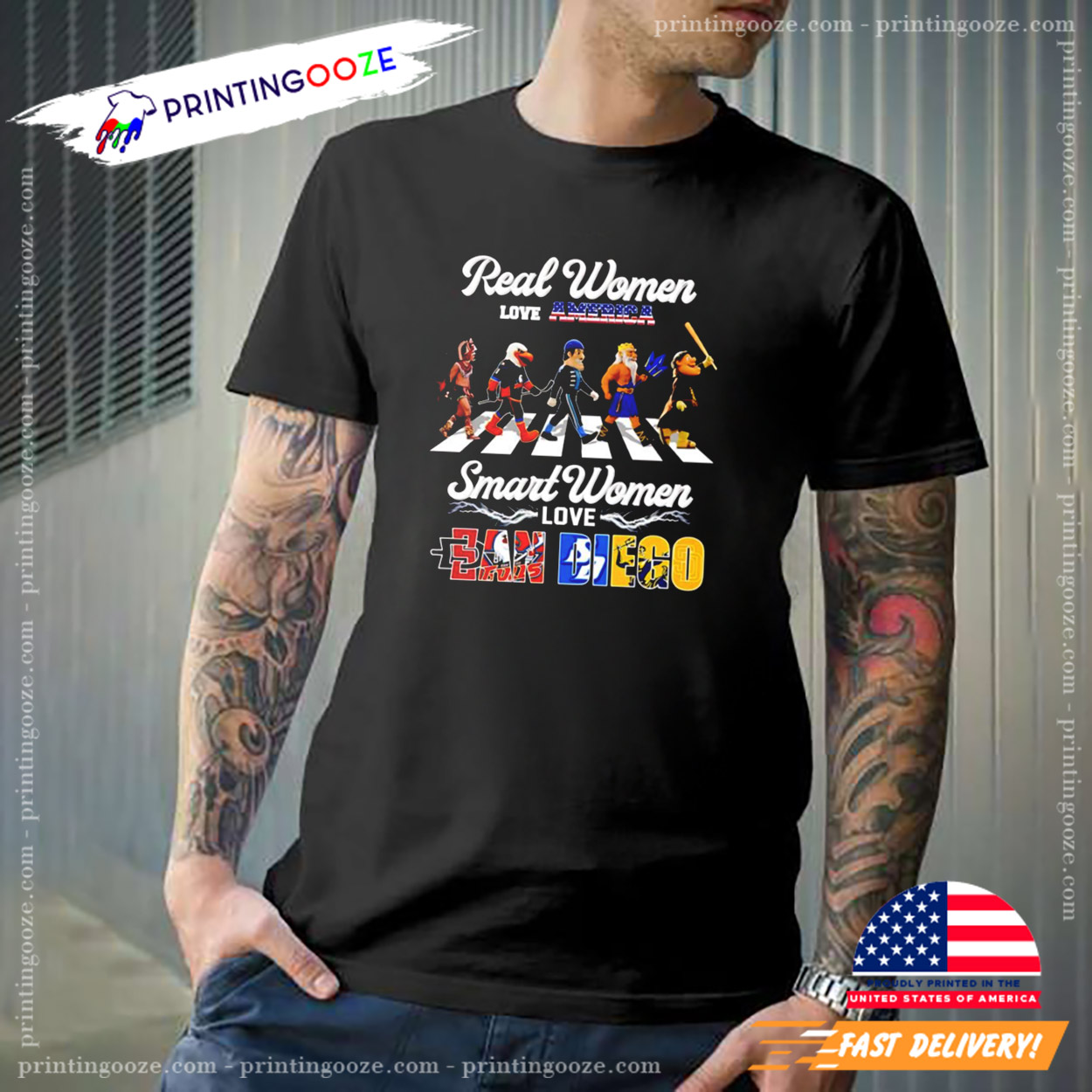 Smart Women Love San Diego Sports Mascots Abbey Road T-shirt Smart Women Love San Diego Sports Mascots Abbey Road T-shirt