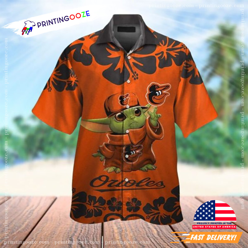 Star Wars Baby Yoda Baltimore Orioles Hawaiian Shirt Star Wars Baby Yoda Baltimore Orioles Hawaiian Shirt
