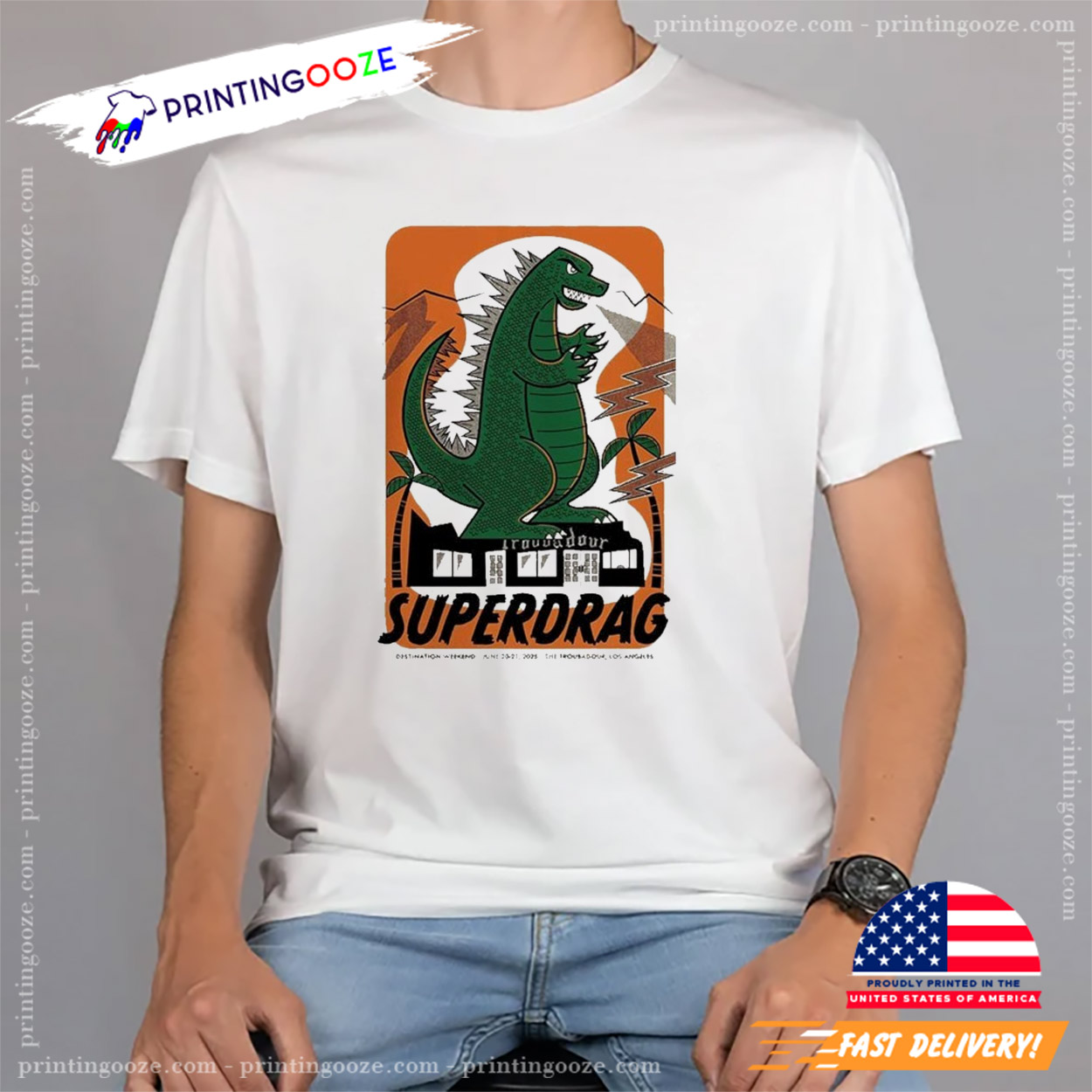 Superdrag Green Godzilla Graphic T-shirt Superdrag Green Godzilla Graphic T-shirt