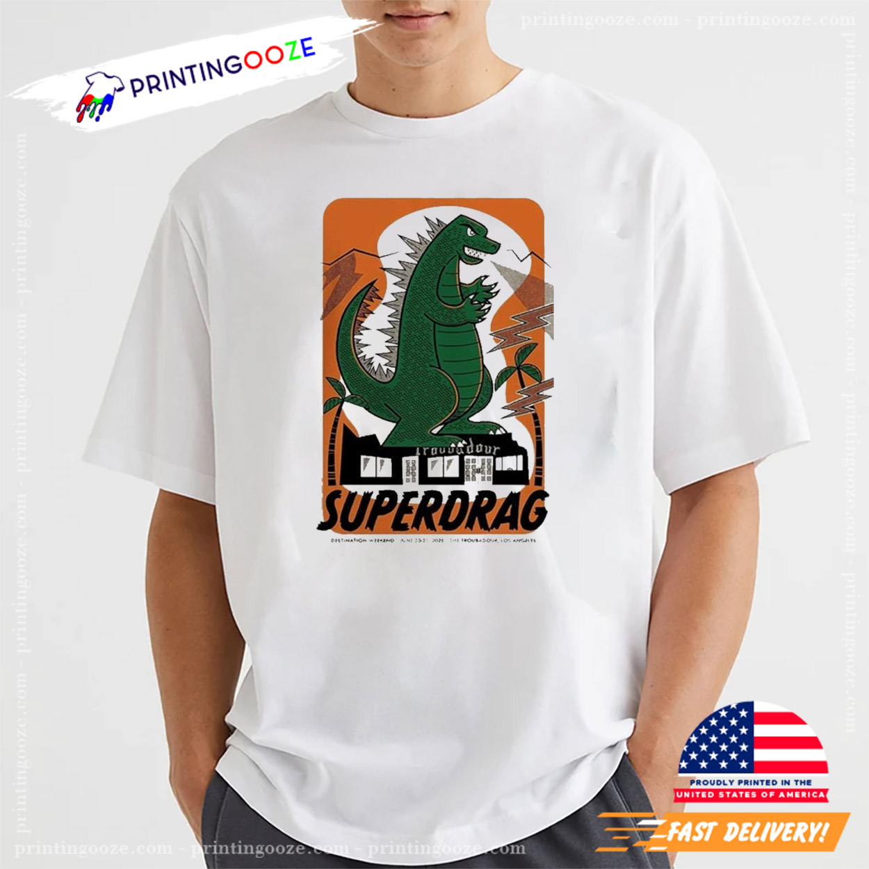 Superdrag Green Godzilla Graphic T-shirt Superdrag Green Godzilla Graphic T-shirt