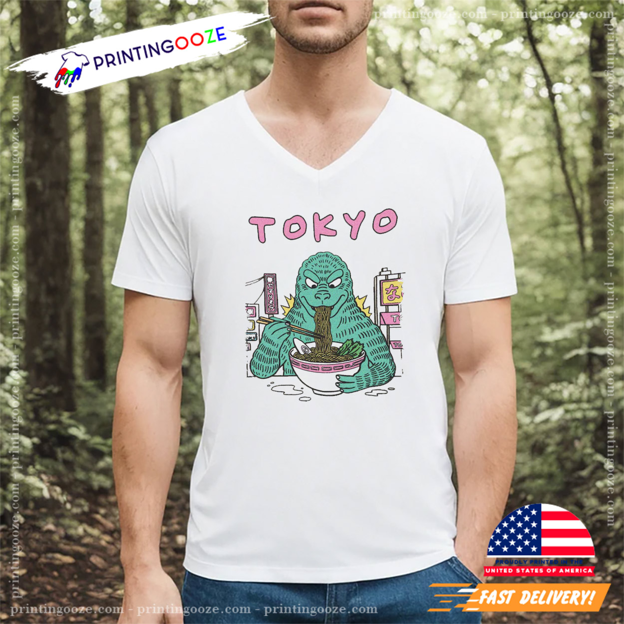 Tokyo Godzilla And Ramen Animation T-shirt Tokyo Godzilla And Ramen Animation T-shirt