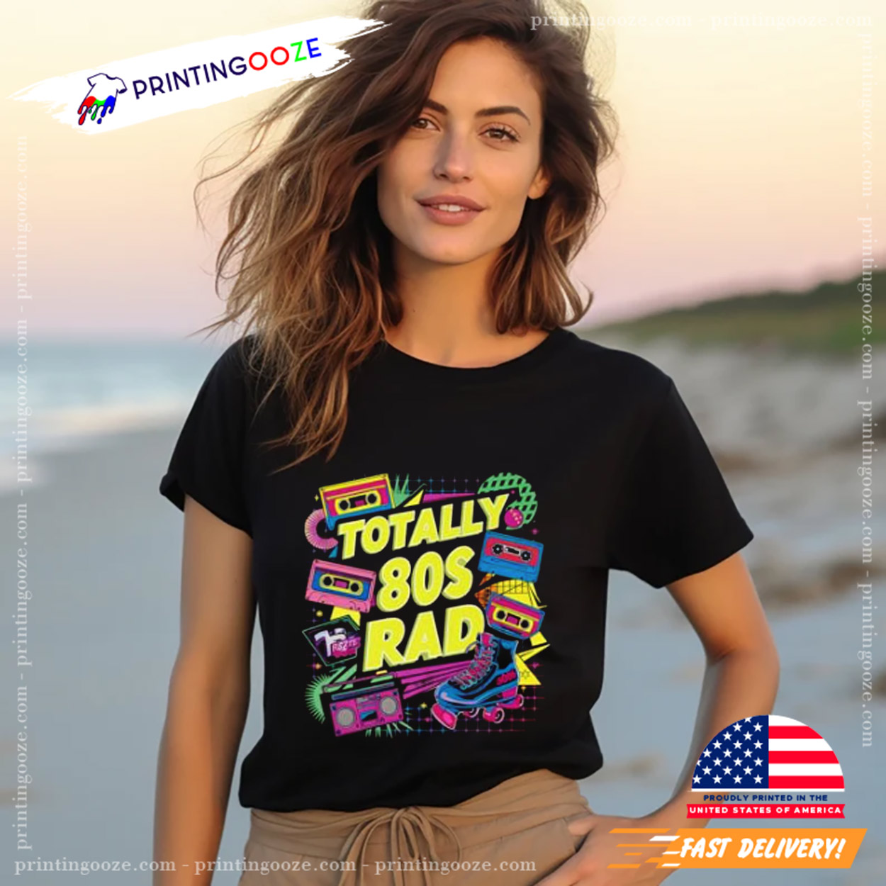 Totally 80s Rad Pop Culture Graphic T-shirt Totally 80s Rad Pop Culture Graphic T-shirt