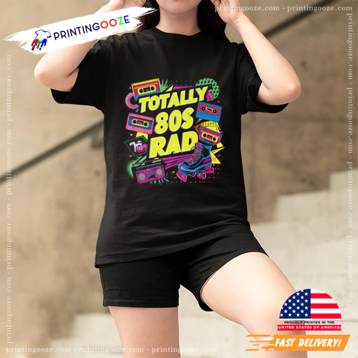Totally 80s Rad Pop Culture Graphic T-shirt Totally 80s Rad Pop Culture Graphic T-shirt