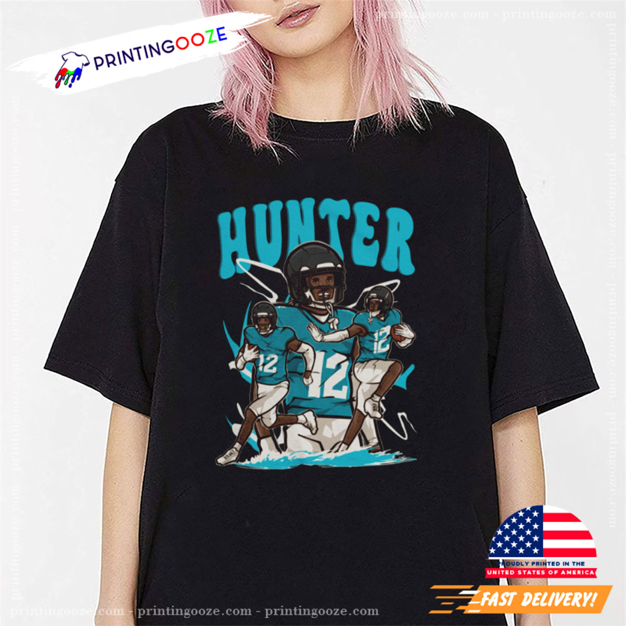 Travis Hunter Cartoon Style Jacksonville Football Shirt Travis Hunter Cartoon Style Jacksonville Football Shirt